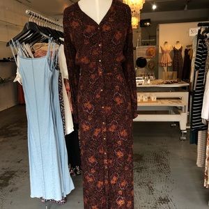 Floral Printed Maxi Boho Long sleeve Dress